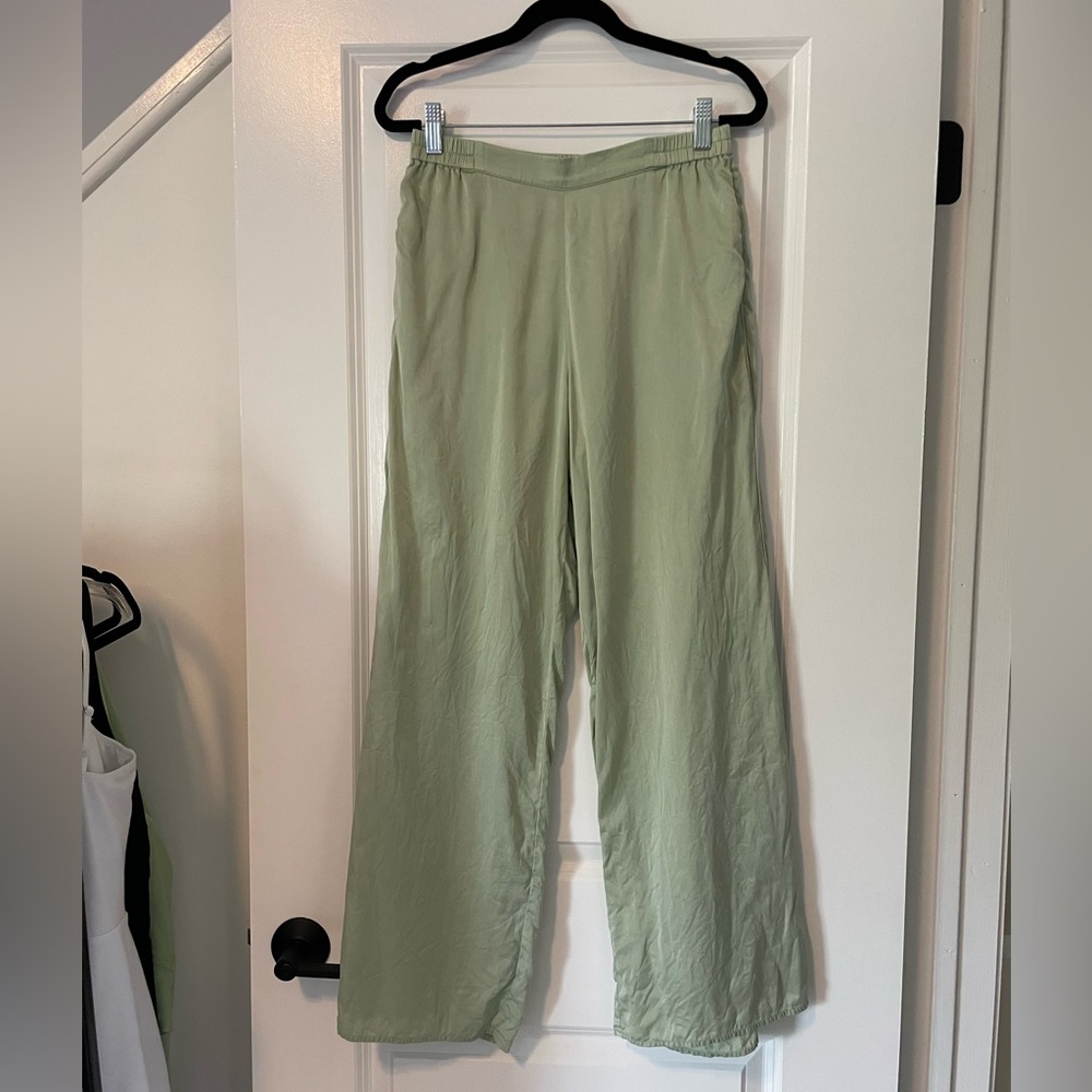 Lunya Washable Silk High Rise Pant in Whist Jade